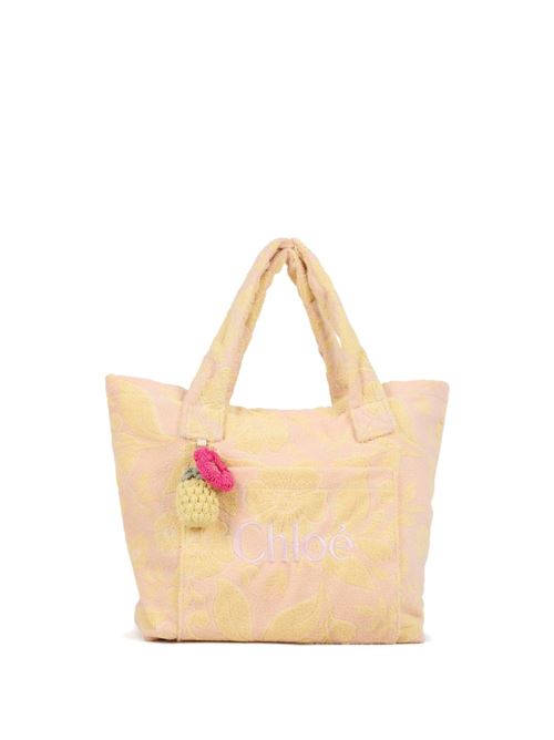 Borsa bambina Chloé in spugna beige con fiori Chloe' Kids | C21227S05